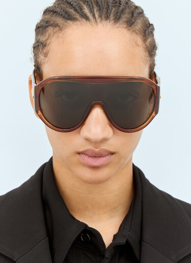 LN-CC® - Bottega Veneta: Scudo Shield Sunglasses - Brown Bottega Veneta Scudo Shield Sunglasses Brown bos0258002