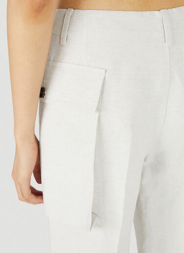 LN-CC® - Durazzi Milano: Cargo Tailored Pants - White Durazzi Milano Cargo Tailored Pants White drz0252015