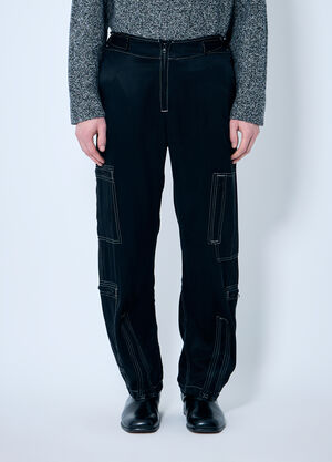 NÒMARYTHM TEXTILE 缎面飞行员长裤  黑色 nma0158004
