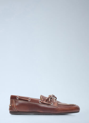 LN-CC® - Miu Miu: Lace-Up Loafers - Brown Miu Miu Lace-Up Loafers Brown miu0256013