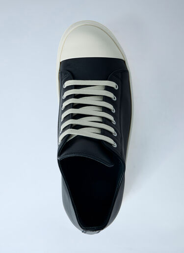 LN-CC® - Rick Owens: Leather Low-Top Sneakers - Black Rick Owens Leather Low-Top Sneakers Black ric0163031