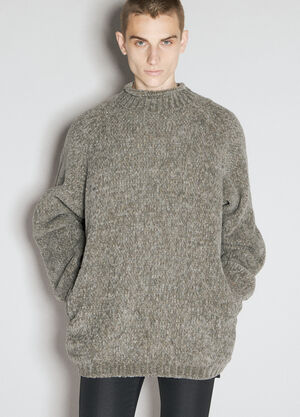LN-CC® - UNDERCOVER: High Neck Sweater - Grey UNDERCOVER High Neck Sweater Grey und0154005