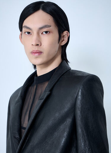 LN-CC® - Rick Owens: Concordian Single-Breasted Jacket - Black Rick Owens Concordian Single-Breasted Jacket Black ric0163022