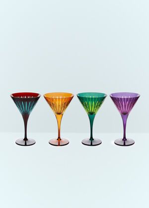 L'Objet Set Of Four Prism Martini Glasses Multicolour wps0691619