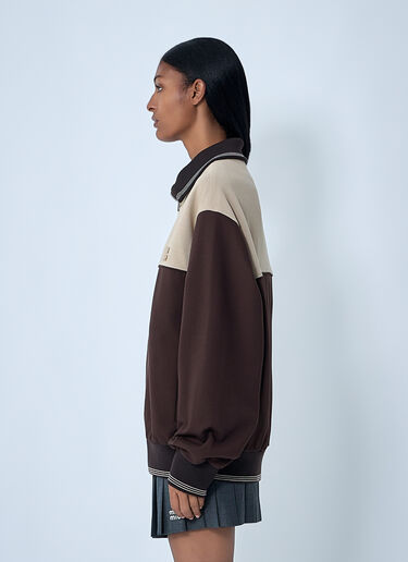 Miu Miu Contrast Panel Jacket Brown miu0262017