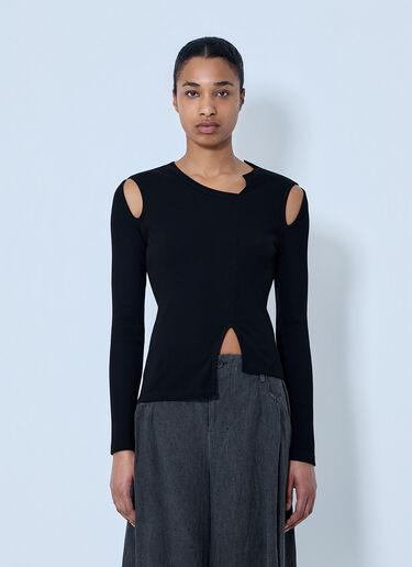 LIMI Feu Asymmetric Long Sleeve Tee Black lmf0264011