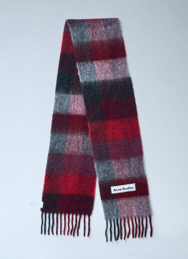 LN-CC® - Acne Studios: Wool-Blend Fringed Scarf - Red Acne Studios Wool-Blend Fringed Scarf Red acn0263018
