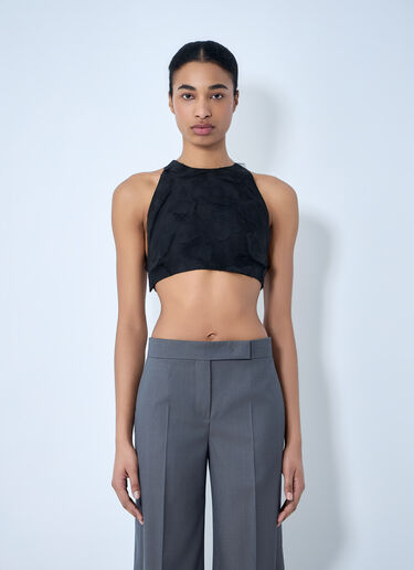 LN-CC® - Max Mara: Suede Halter Crop Top - Black Max Mara Suede Halter Crop Top Black max0264309