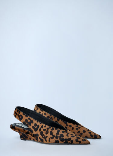 TOTEME Leather Pointed Wedge-Heels Brown tot0262014