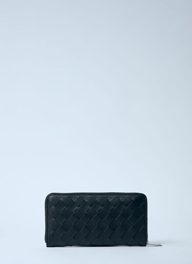 LN-CC® - Bottega Veneta: Intrecciato レザー ジップアラウンド ウォレット - ブラック Bottega Veneta Intrecciato レザー ジップアラウンド ウォレット ブラック bov0159020
