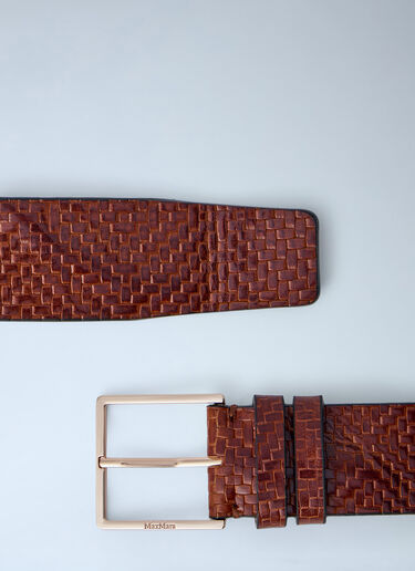 LN-CC® - Max Mara: Braided Leather Belt - Brown Max Mara Braided Leather Belt Brown max0264043
