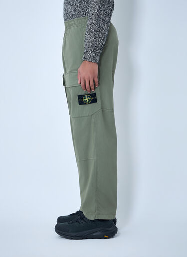 LN-CC® - Stone Island: Logo Patch Pants - Green Stone Island Logo Patch Pants Green sto0164056