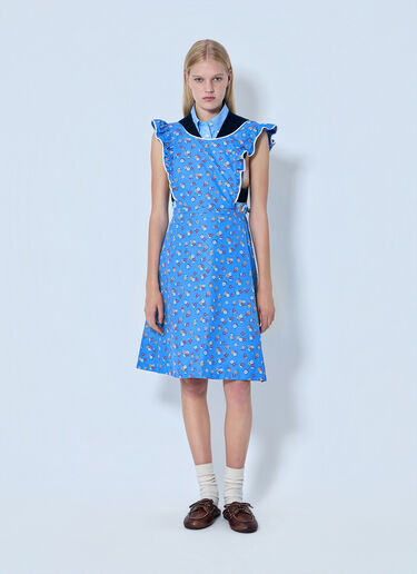 Miu Miu Poplin Pinafore Midi Dress Blue miu0264100