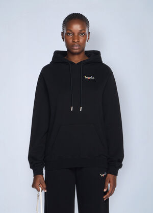 LN-CC® - Off-White: Arrow Glass Flower Logo Hooded Sweatshirt - Black Off-White Arrow Glass Flower Logo Hooded Sweatshirt Black ofw0262045