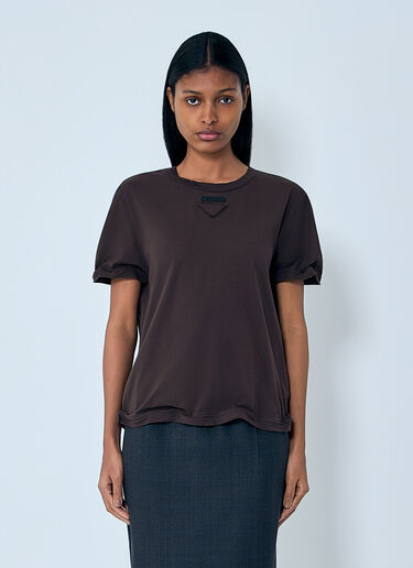 Prada Cotton Jersey T-shirt Brown pra0263003
