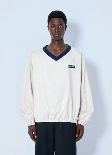 Miu Miu Technical Pongé Sweatshirt Cream miu0165010