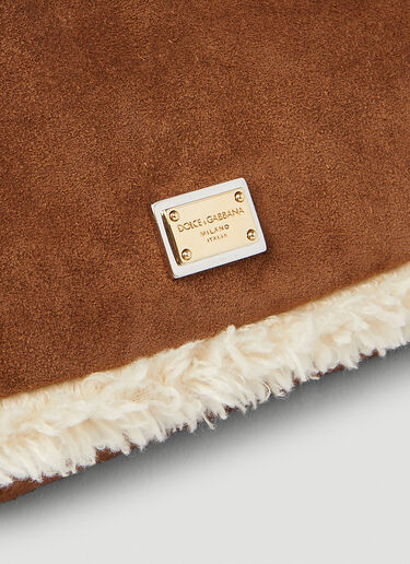 Dolce & Gabbana Sicily Suede Small Handbag Brown dol0254014