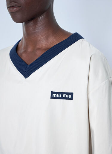 Miu Miu Technical Pongé Sweatshirt Cream miu0165010