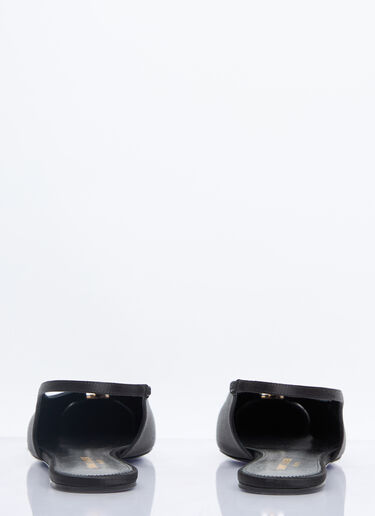 LN-CC® - Saint Laurent: Babylone Slingback Flats - Black Saint Laurent Babylone Slingback Flats Black sla0257035