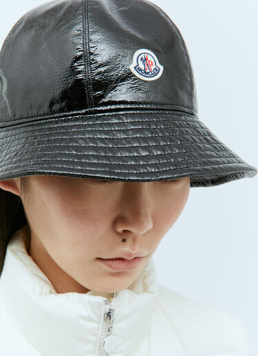 LN-CC® - Moncler: Logo Patch Bucket Hat - Black Moncler Logo Patch Bucket Hat Black mon0257037
