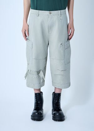LN-CC® - Balenciaga: Cropped Cargo Pants - Beige Balenciaga Cropped Cargo Pants Beige bal0163010