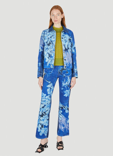 LN-CC® - Paula Canovas del Vas: Printed Denim Jacket - Blue Paula Canovas del Vas Printed Denim Jacket Blue pcd0248001