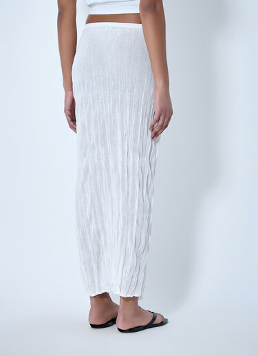 LN-CC® - TOTEME: Textured Knit Maxi Skirt - White TOTEME Textured Knit Maxi Skirt White tot0264014