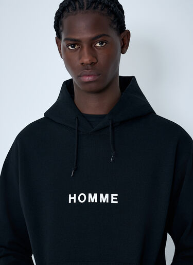 Comme des Garçons Homme 자수 로고 후드 스웨트셔츠 블랙 cdh0162007