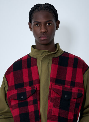 LN-CC® - Junya Watanabe: Check Coat - Khaki Junya Watanabe Check Coat Khaki jwn0162004