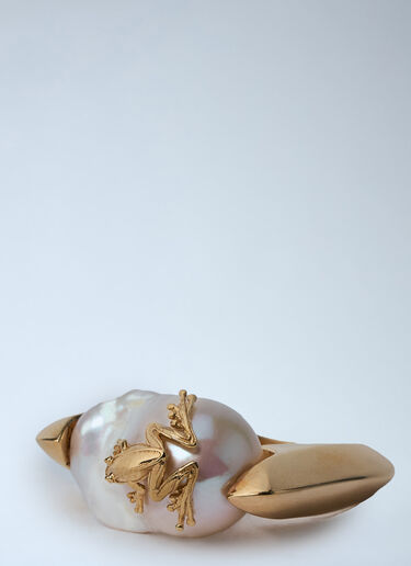 Bottega Veneta Rana Pearl Ring Gold bov0260033