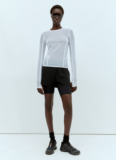 LN-CC® - RUNNING ORDER: Eden Long Sleeve Mesh Top - White RUNNING ORDER Eden Long Sleeve Mesh Top White run0356005