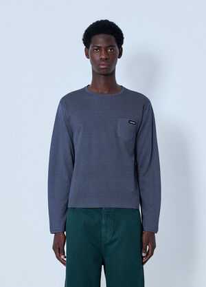 Miu Miu Textured Long Sleeve Top Blue miu0164032