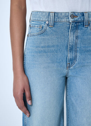LN-CC® - Khaite: Wide-Leg Denim Culottes - Blue Khaite Wide-Leg Denim Culottes Blue kha0264012