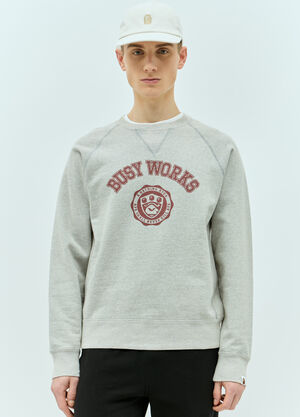 LN-CC® - A BATHING APE®: Logo Print Sweatshirt - Grey A BATHING APE® Logo Print Sweatshirt Grey aba0154006
