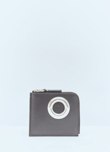 LN-CC® - Comme des Garçons Wallet: Silver Eyelet Coin Wallet - Black Comme des Garçons Wallet Silver Eyelet Coin Wallet Black cdw0357011