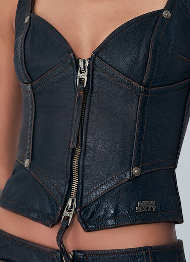 LN-CC® - Miss Sixty x KNWLS: Leather Top - Black Miss Sixty x KNWLS Leather Top Black msk0263009
