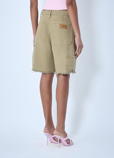 LN-CC® - Alexander Wang: Frayed Hem Denim Shorts - Beige Alexander Wang Frayed Hem Denim Shorts Beige awg0264012