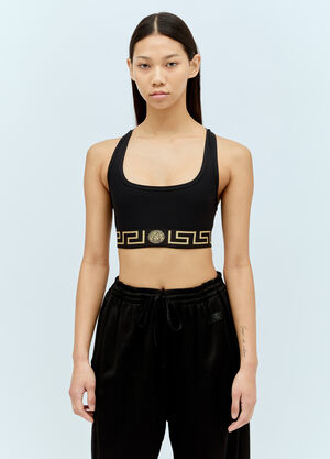 LN-CC® - Versace: Greca Trim Sports Bra - Black Versace Greca Trim Sports Bra Black vrs0251071