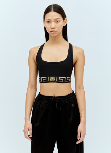 LN-CC® - Versace: Greca Trim Sports Bra - Black Versace Greca Trim Sports Bra Black vrs0251071