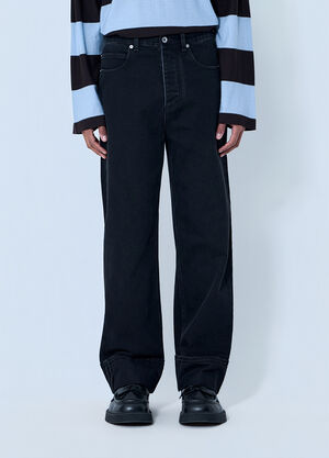 LN-CC® - Bottega Veneta: Wide-Leg Denim Jeans - Black Bottega Veneta Wide-Leg Denim Jeans Black bov0164011