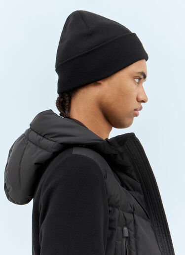 LN-CC® - Moncler Grenoble: Logo Patch Beanie Hat - Black Moncler Grenoble Logo Patch Beanie Hat Black mog0158009
