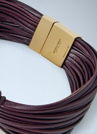 LN-CC® - Bottega Veneta: Interwoven Leather Bracelet with Gold-Tone Clasp - Burgundy Bottega Veneta Interwoven Leather Bracelet with Gold-Tone Clasp Burgundy bov0263039