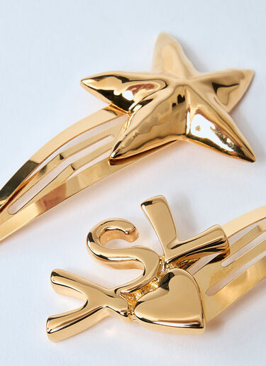 LN-CC® - Saint Laurent: Cassandre Hair Clips - Gold Saint Laurent Cassandre Hair Clips Gold sla0259056