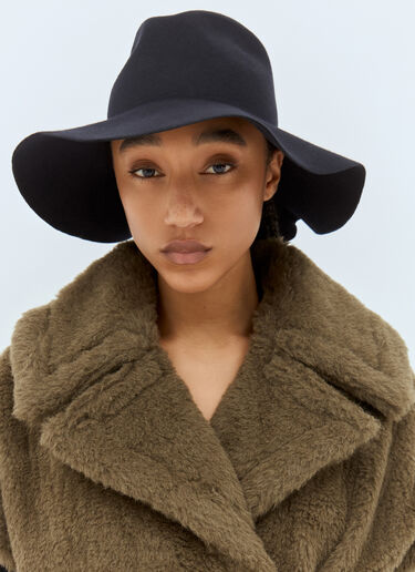 Max Mara Felt Wool Wide Brim Hat Navy max0258023
