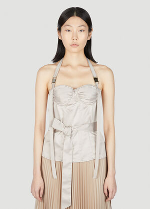 LN-CC® - Rokh: Halterneck Corset Top - Beige Rokh Halterneck Corset Top Beige rok0251002