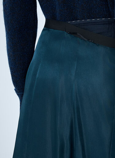 LN-CC® - Maison Margiela: Contrast Panel Midi Skirt - Blue Maison Margiela Contrast Panel Midi Skirt Blue mla0261010