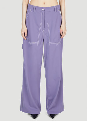 LN-CC® - Stella McCartney: Wide Leg Pants - Purple Stella McCartney Wide Leg Pants Purple stm0253003