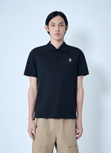 LN-CC® - Moncler Grenoble: Embroidered Logo Polo Shirt - Black Moncler Grenoble Embroidered Logo Polo Shirt Black mog0164007