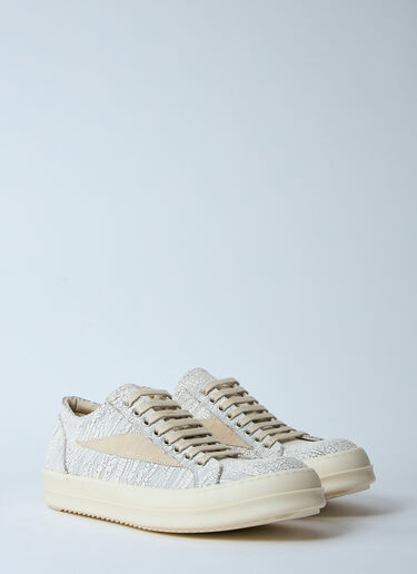 LN-CC® - Rick Owens DRKSHDW: Coated Vintage Sneakers - White Rick Owens DRKSHDW Coated Vintage Sneakers White drk0160020