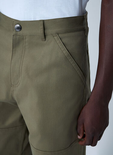 LN-CC® - Moncler: Logo Patch Pants - Olive Moncler Logo Patch Pants Olive mon0161041